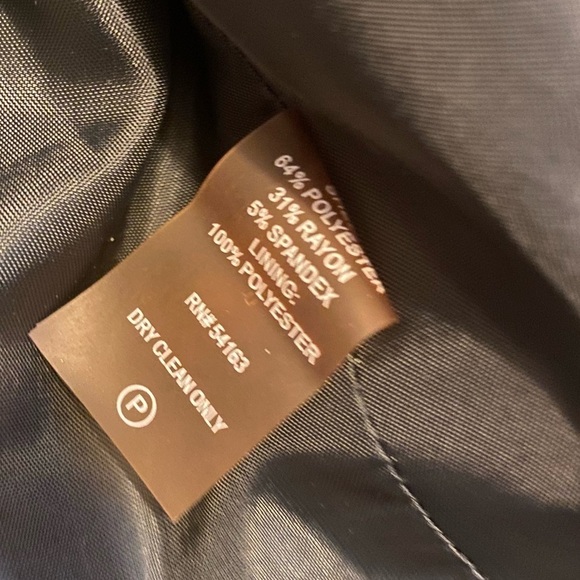 CALVIN KLEIN Blazer Front Zip Up Jacket Size 10 Collarless Black/DarkBlue - Picture 3 of 7